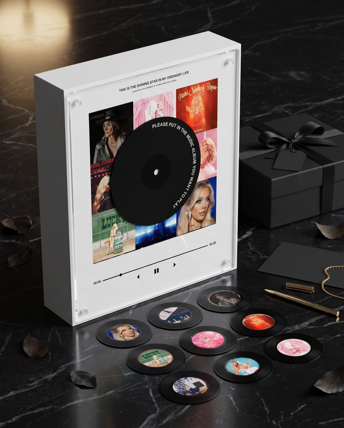 Megan Moroney music player box – marble gift scene