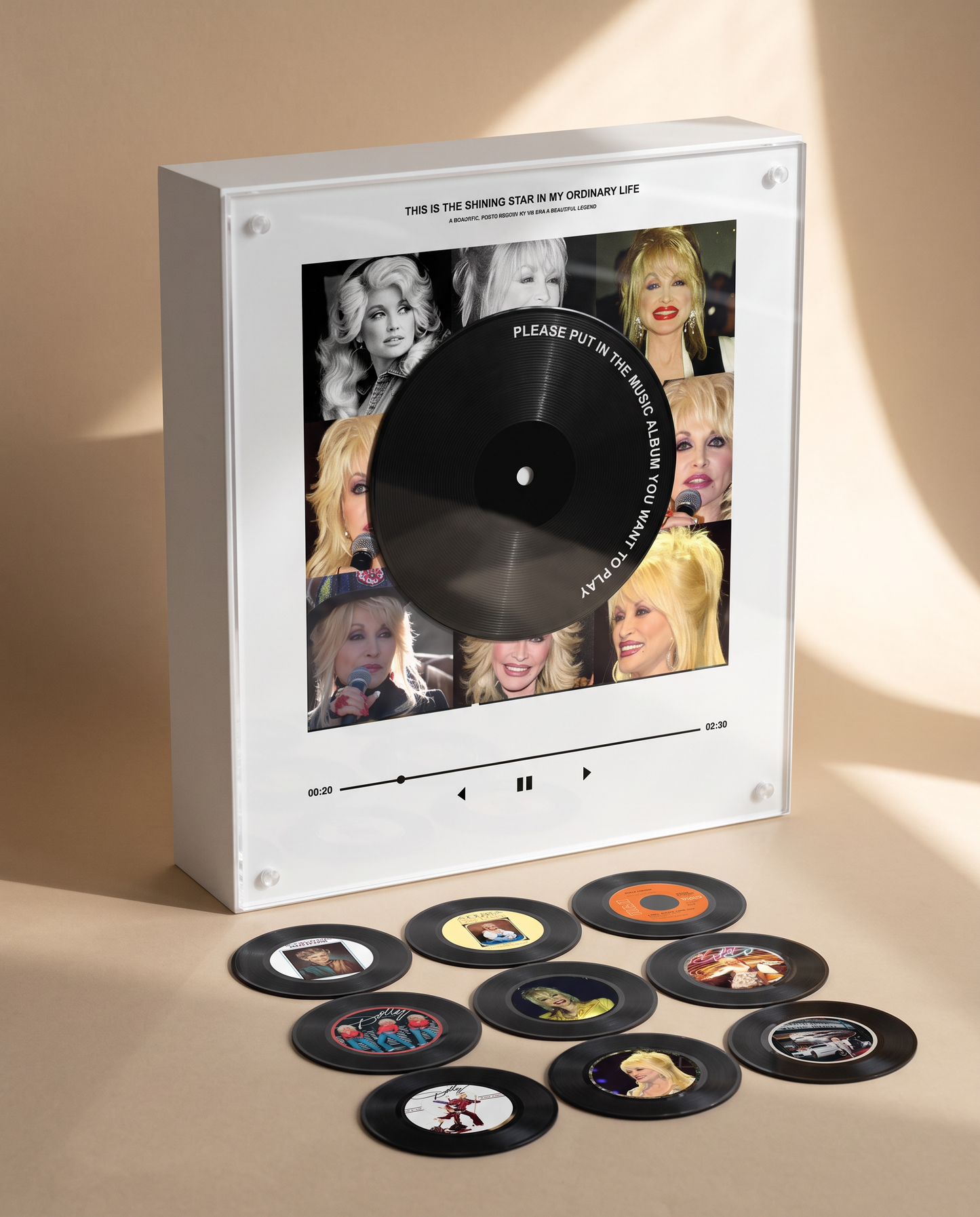 Dolly Parton music player box – beige scene