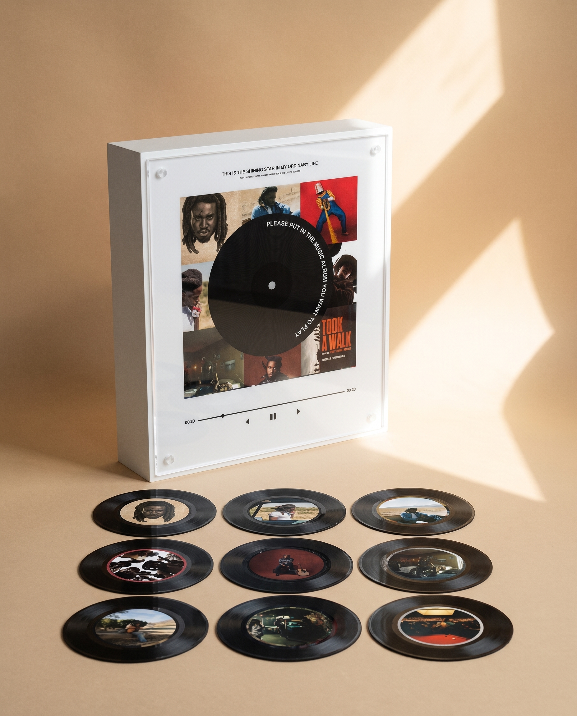 Shaboozey music player box – beige scene
