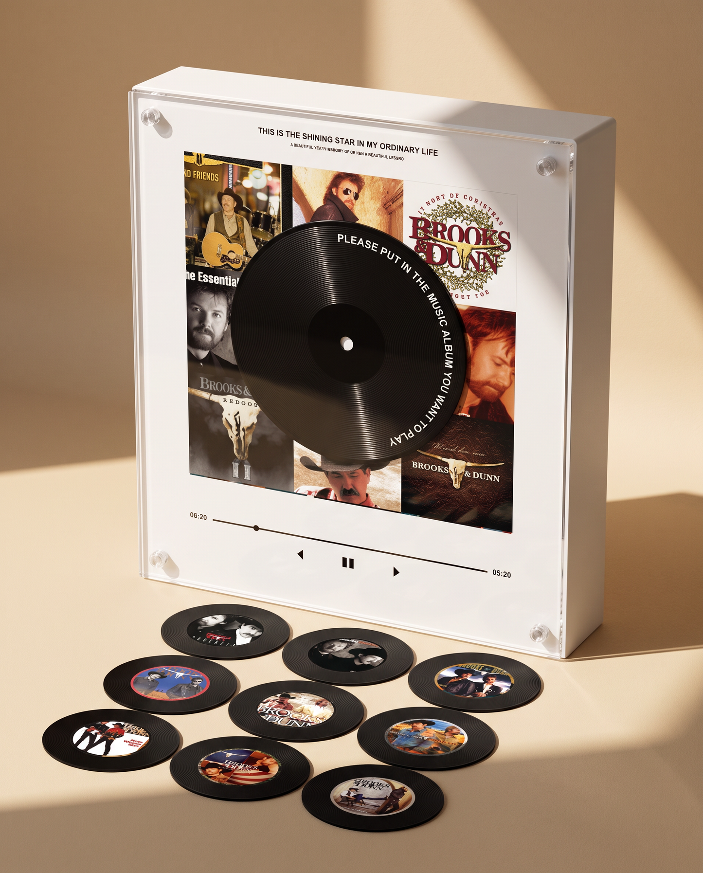 Brooks & Dunn music player box – beige scene