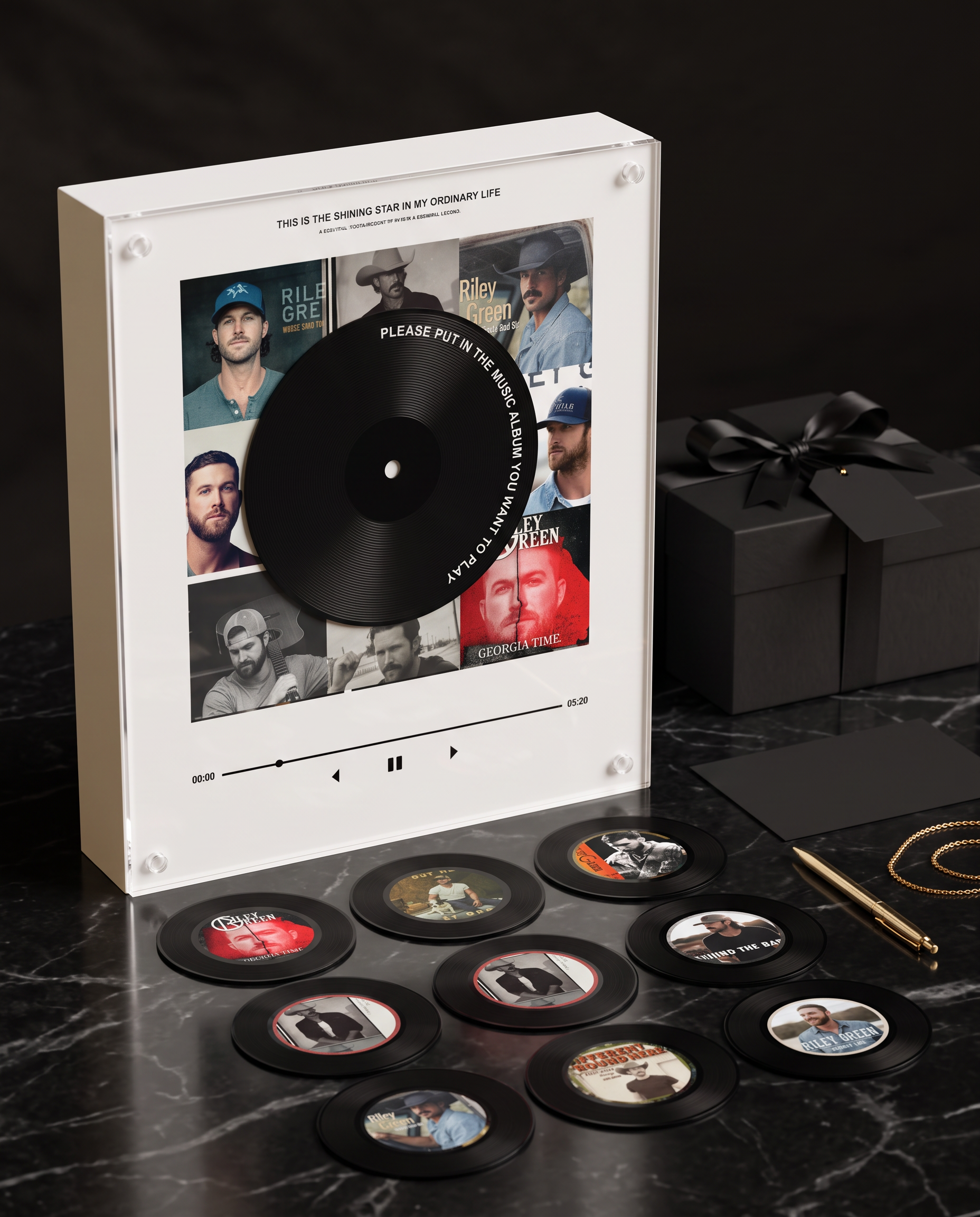 Riley Green music player box – marble gift scene