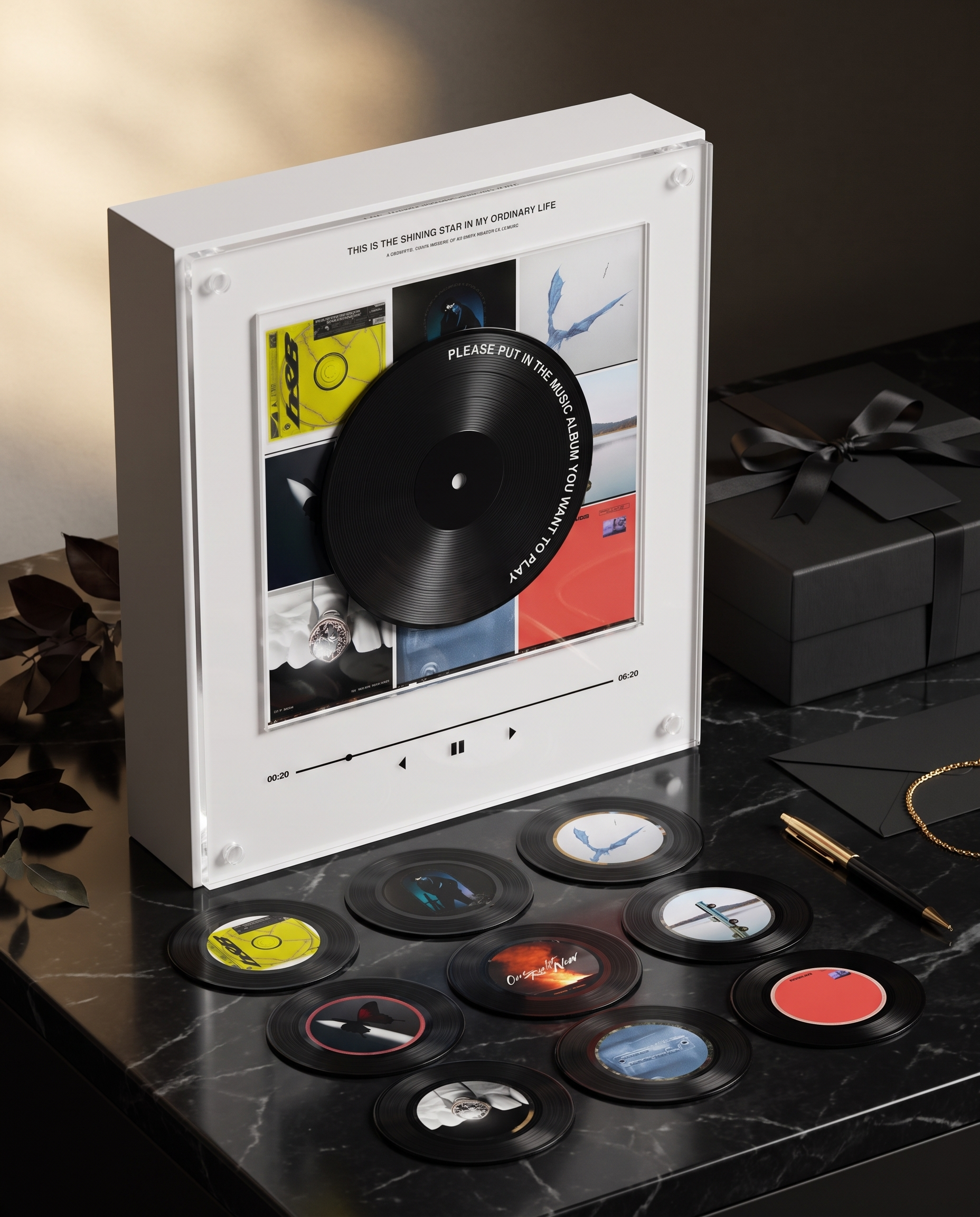 Post Malone music player box – marble gift scene